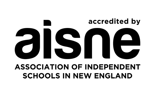 Logo for AISNE, the Association of Independent Schools in New England, and their accreditation.